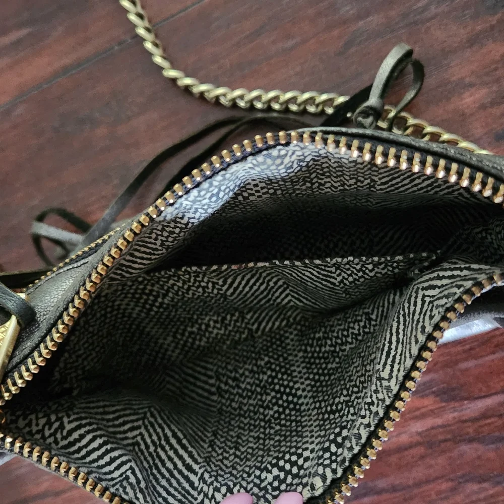 Rebecca MinkoffLeather Studded Chain Link Crossbody Bag